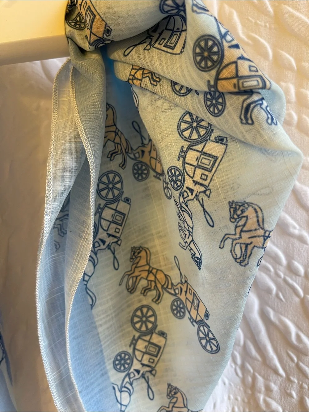 Sincerely Jules Blue Carriage Print Square Scarf - NWT**